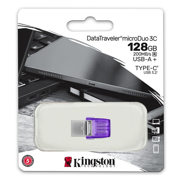 Kingston DataTraveler microDuo 3C 128GB Dual USB-A + USB-C Kingston DataTraveler microDuo 3C 128GB Dual USB-A + USB-C
