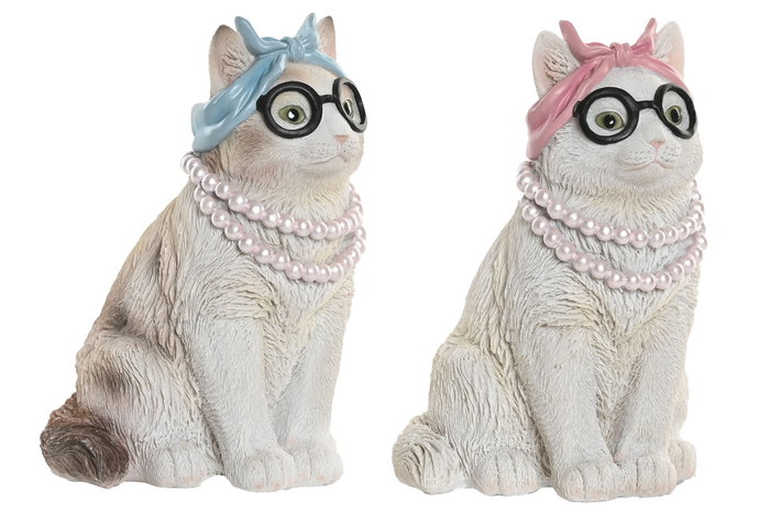 DKD Home Decor Figura de Gato en Resina Surtida de 2 Piezas DKD Home Decor Figura de Gato en Resina Surtida de 2 Piezas