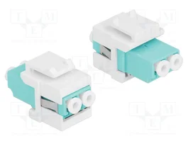 DeLOCK Módulo Keystone LC Duplex hembra a LC Duplex hembra aguamarina/blanco
