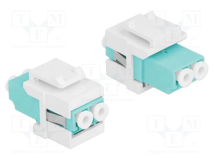 DeLOCK Módulo Keystone LC Duplex hembra a LC Duplex hembra aguamarina/blanco DeLOCK Módulo Keystone LC Duplex hembra a LC Duplex hembra aguamarina/blanco