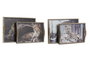 DKD Home Decor Set de 2 Bandejas de MDF Diseño Leopardo Multicolor