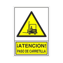 DUVER Señal Adhesiva de Advertencia Paso de Carretilla 148x105 mm