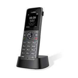 Yealink W73H Terminal IP Inalámbrico DECT con Pantalla Negro, Teléfono Móvil con Identificador de Llamadas, Alcance hasta 300 m, Para Escritorio/Pared