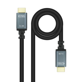 NANOCABLE Cable HDMI 2.1 IRIS 8K A/M-A/M, Negro, 0.5 m, 0,5 m, HDMI tipo A (Estandar), HDMI tipo A (Estandar), 3D, 48 Gbit/s, Negro