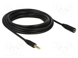 DeLOCK Cable de extensión de audio 3,5 mm a 3,5 mm, 5 m, Negro