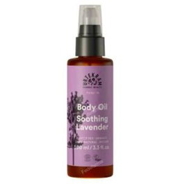 URTEKRAM Aceite Corporal Soothing Lavender 100ml Eco Vegan con Lavanda Orgánica, Coenzima Q10, Aceite de Almendras y Jojoba