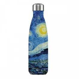 Enesco Botella Isotérmica de Acero Inoxidable Noche Estrellada de Van Gogh, Libre de BPA, 50cl, Mantiene Temperatura 12-24 Horas