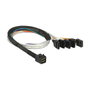 DeLOCK Cable Mini SAS SFF-8643 a 4 x SATA 7 Pin + Sideband, 0,5 m, Multicolor