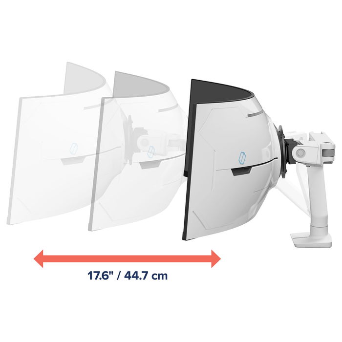 Ergotron HX - Brazo para Monitor con Pivote Muy Resistente VHD, Capacidad 17 kg para hasta 57", Soporte VESA 100x100 mm, Abrazadera de Escritorio, Color Blanco