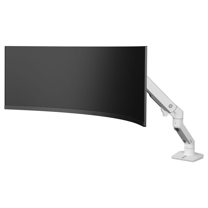 Ergotron HX - Brazo para Monitor con Pivote Muy Resistente VHD, Capacidad 17 kg para hasta 57", Soporte VESA 100x100 mm, Abrazadera de Escritorio, Color Blanco