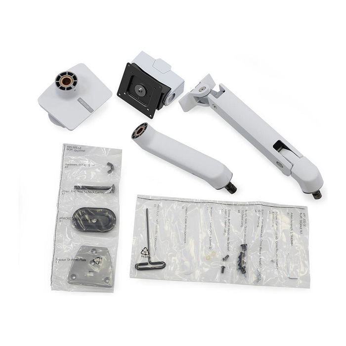 Ergotron HX - Brazo para Monitor con Pivote Muy Resistente VHD, Capacidad 17 kg para hasta 57", Soporte VESA 100x100 mm, Abrazadera de Escritorio, Color Blanco