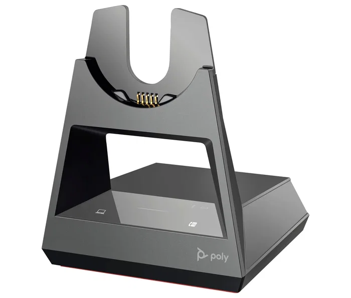 HP Poly Base de Sistema de Auriculares Inalámbrica para Microsoft Teams Certified, Soporte para Voyager 4310, 4320 y Focus 2, Bluetooth 5.1, USB-A/C, Negro