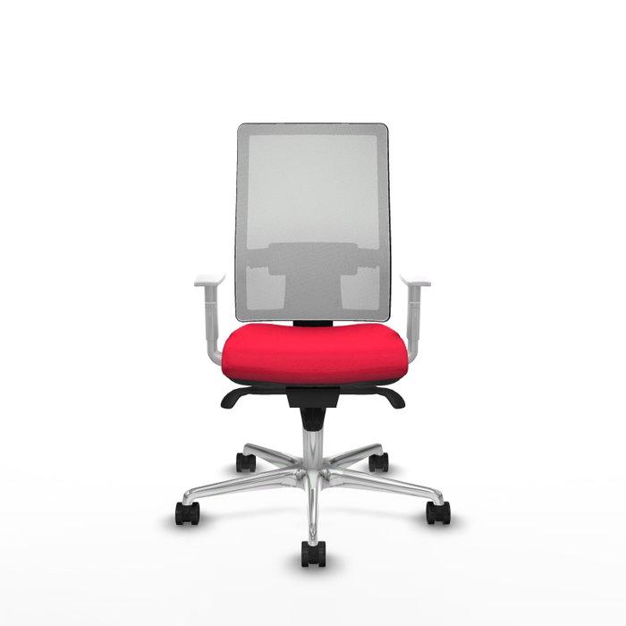 PIQUERAS Y CRESPO Silla de oficina Horna con mecanismo Sincro, Rojo y Blanco