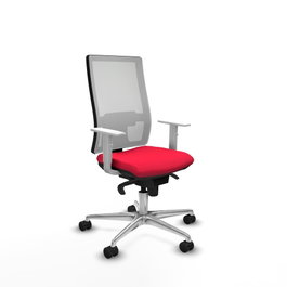 PIQUERAS Y CRESPO Silla de oficina Horna con mecanismo Sincro, Rojo y Blanco