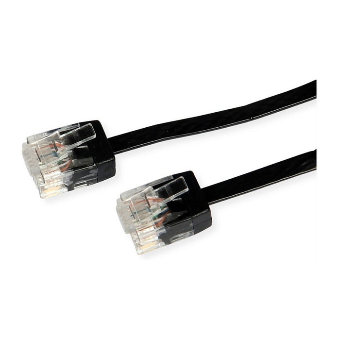 ROLINE Cable de red Cat6a U/UTP extra plano negro 2m