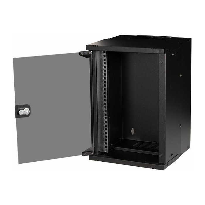 EQUIP Bastidor de pared EWM-09-3030-B 9U Negro con Puerta de Vidrio