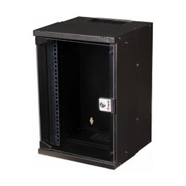 EQUIP Bastidor de pared EWM-09-3030-B 9U Negro con Puerta de Vidrio