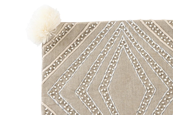 DKD Home Decor Funda Cojín Gris 50x50 cm Algodón Poliéster