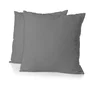 Home Linge Passion HOM3701393718646 Juego de 2 Fundas de Almohada 63 x 63 cm Gris Antracita