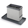 Metaltex Tidytex - Organizador de fregadero con rieles retráctiles, fondo antideslizante, color gris, apto para lavavajillas, 24 x 12.5 x 14.5 cm
