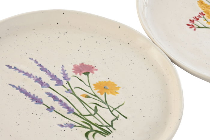 DKD Home Decor Juego de 6 Platos de Porcelana Flores Multicolor FLOWER 24 DKD Home Decor Juego de 6 Platos de Porcelana Flores Multicolor FLOWER 24