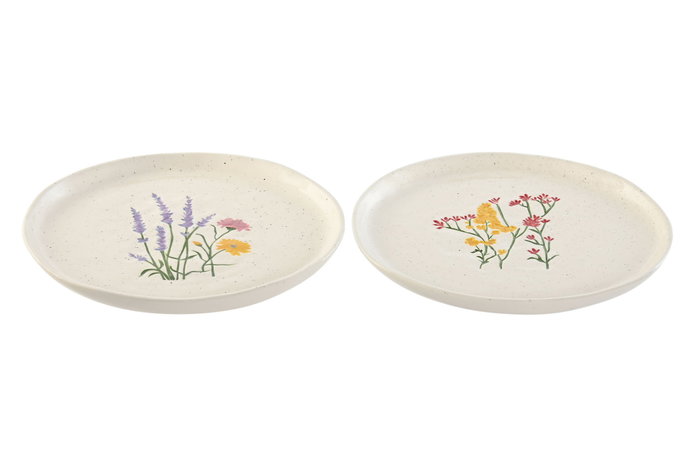 DKD Home Decor Juego de 6 Platos de Porcelana Flores Multicolor FLOWER 24 DKD Home Decor Juego de 6 Platos de Porcelana Flores Multicolor FLOWER 24