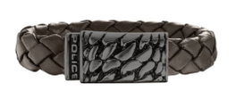 Police S14AHW03B Pulsera de Cuero Marrón para Hombre