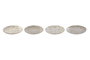 DKD Home Decor Set de 4 Platos de Porcelana Flores Beige y Marrón con Diseño Shabby 19x19x2 cm