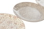 DKD Home Decor Set de 4 Platos de Porcelana Flores Beige y Marrón con Diseño Shabby 19x19x2 cm