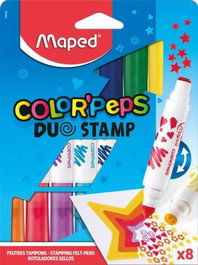 Rotulador Fibra Maped Color´Peps Duo Stamp Ultra Lavable Estuche De 8 (Set de 6)