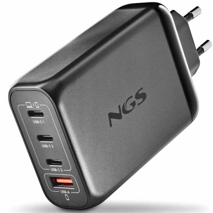 NGS BUD 240W Cargador de Pared GaN 240W 4 Puertos (3 USB-C + 1 USB-A) Negro NGS BUD 240W Cargador de Pared GaN 240W 4 Puertos (3 USB-C + 1 USB-A) Negro