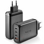 NGS BUD 240W Cargador de Pared GaN 240W 4 Puertos (3 USB-C + 1 USB-A) Negro