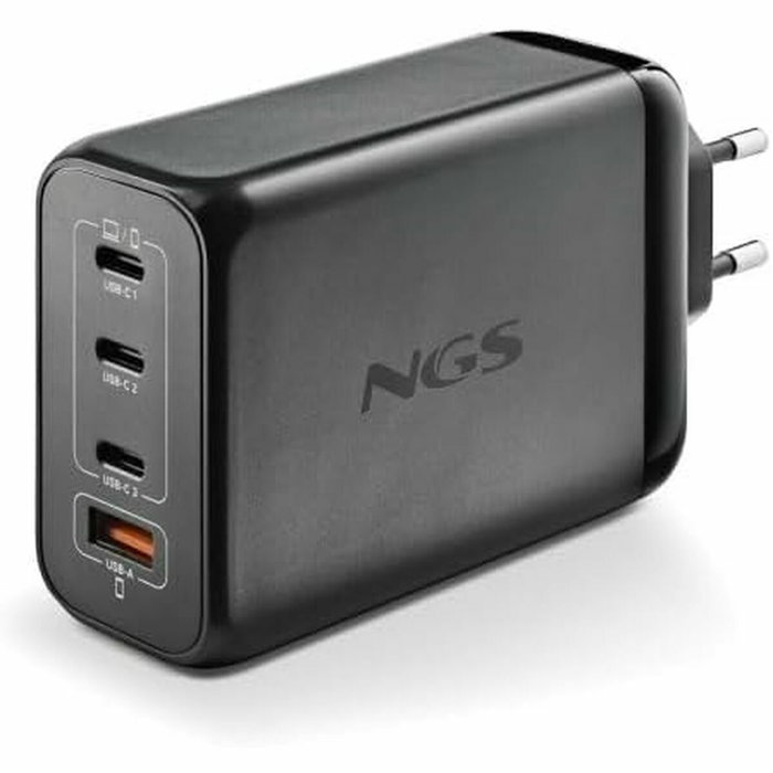 NGS BUD 240W Cargador de Pared GaN 240W 4 Puertos (3 USB-C + 1 USB-A) Negro NGS BUD 240W Cargador de Pared GaN 240W 4 Puertos (3 USB-C + 1 USB-A) Negro