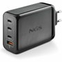 NGS BUD 240W Cargador de Pared GaN 240W 4 Puertos (3 USB-C + 1 USB-A) Negro