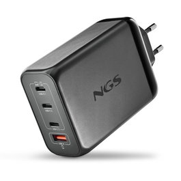 NGS Cargador de Pared GaN 240W 4 Puertos (3xUSB-C + 1xUSB-A) Negro