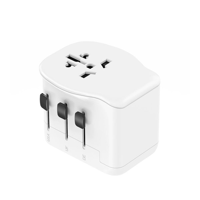 Simon Adaptador de Viaje Universal con 3 Puertos USB (1A+2C) 65W para Más de 200 Países, Carga Rápida, Incluye Bolsa Simon Adaptador de Viaje Universal con 3 Puertos USB (1A+2C) 65W para Más de 200 Países, Carga Rápida, Incluye Bolsa