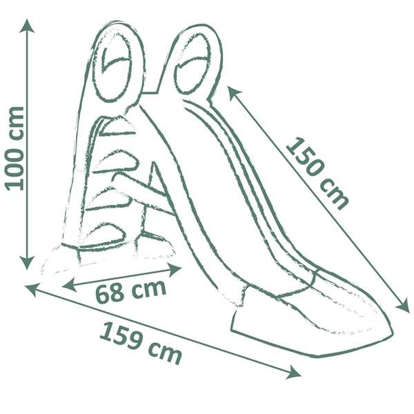 S.Life Tobogán deslizamiento 150 cm, con escalera, 100x159 cm, para niños a partir de 3 años, plástico, incluye caja en español y portugués