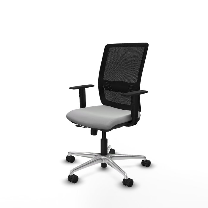 PIQUERAS Y CRESPO Silla de oficina Haches con mecanismo Sincro/Traslack, Gris claro y Negro