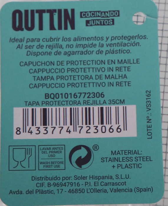 Quttin Tapa Protectora Rejilla 35 cm (24 Unidades)