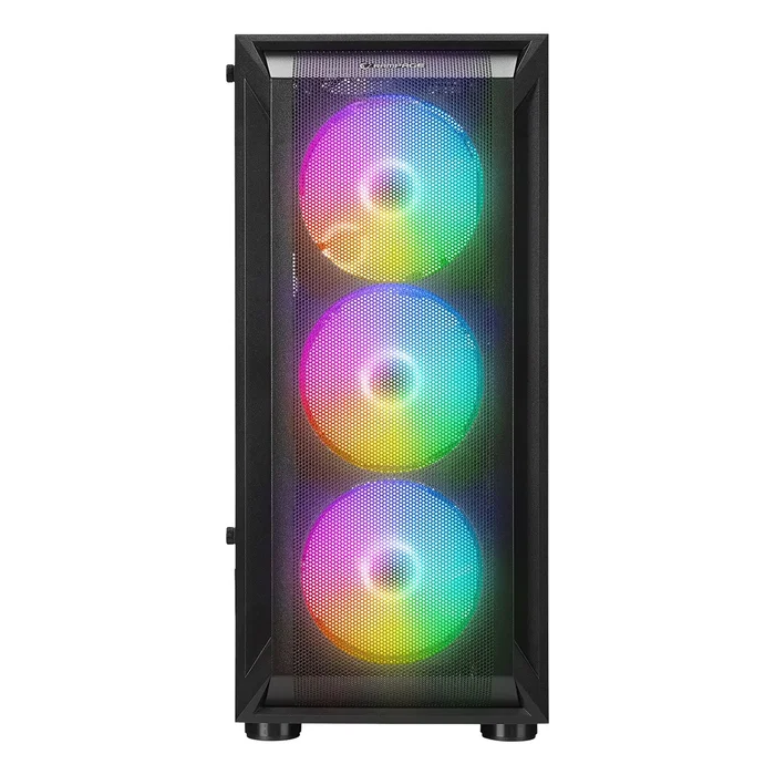 Rampage SHIVA Caja PC con ventana 4x ventilador 120mm Rainbow negra