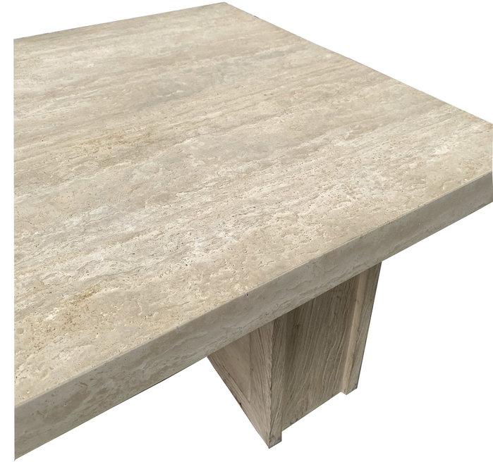 DKD Home Decor Mesa de Centro Olmo y Mármol Travertino 160x80x43
