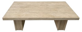 DKD Home Decor Mesa de Centro Olmo y Mármol Travertino 160x80x43