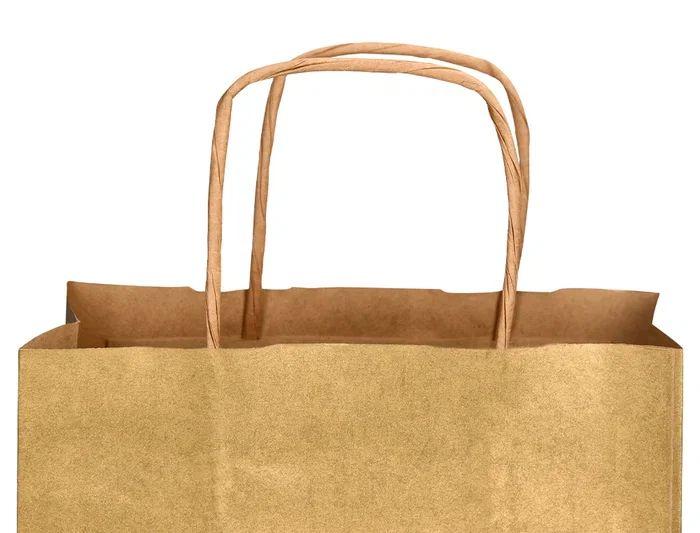Q-connect Bolsa Papel Kraft Oro L con Asa Retorcida 320x400x140 mm Paquete 25 Unidades