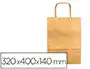 Q-connect Bolsa Papel Kraft Oro L con Asa Retorcida 320x400x140 mm Paquete 25 Unidades