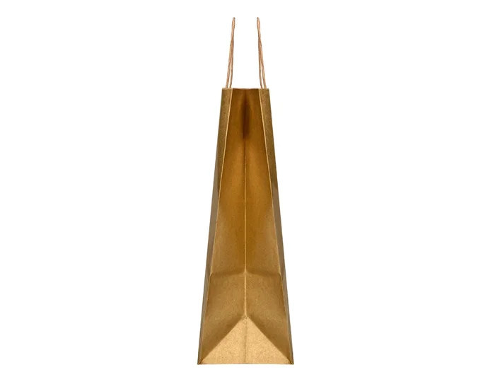 Q-connect Bolsa Papel Kraft Oro L con Asa Retorcida 320x400x140 mm Paquete 25 Unidades