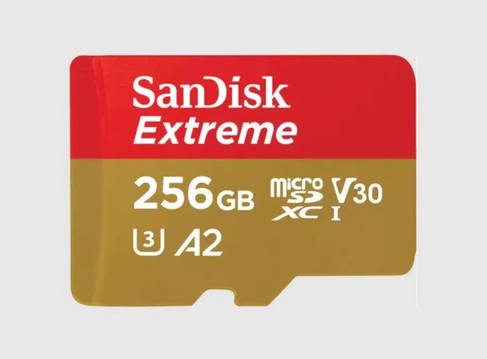 SanDisk SDSQXAV-256G-GN6MA Tarjeta de Memoria MicroSDXC Extreme 256GB, UHS-I U3, Clase 10, A2, V30, 190/130 MB/s, Lectura hasta 160 MB/s