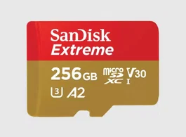 SanDisk SDSQXAV-256G-GN6MA Tarjeta de Memoria MicroSDXC Extreme 256GB, UHS-I U3, Clase 10, A2, V30, 190/130 MB/s, Lectura hasta 160 MB/s