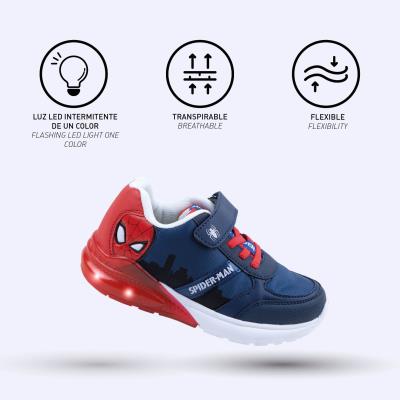 Deportiva Suela Tpr Con Luces Spiderman Azul Oscuro 30
