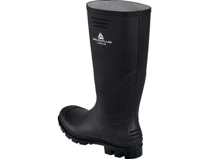 Deltaplus Botas de Seguridad Stone PVC Negro Suela de Tacos Talla 48 EN ISO 20347:2022 OB SRA