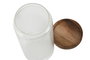 DKD Home Decor - Botes de Vidrio Transparente con Tapa de Acacia, 1 Litro, 12 Unidades (9 x 20.5 x 9 cm), Apto Lavavajillas